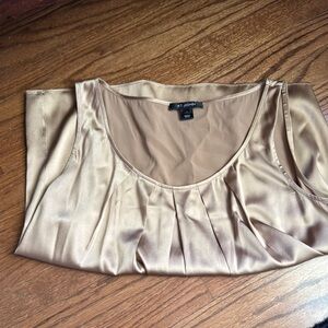 St. John Metallic Gold Pleated Top